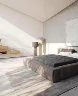 Čalúnené postele DELIFE Čalúnená posteľ Kalinea 180x200 cm mikrovlákno taupe vintage