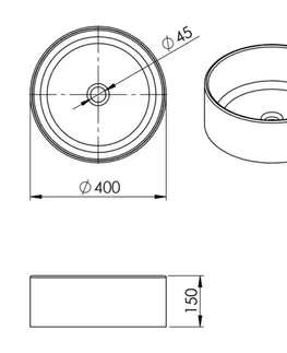 Umývadlá SAPHO - Keramické umývadlo na dosku, priemer 40cm, biela FB48150