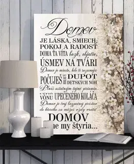 Tabuľky do bytu Obraz na stenu - Domov sme my
