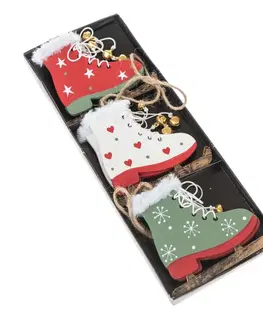 Vianočné dekorácie Sada závesných dekorácií Korčule 3 ks, 30 x 10 cm