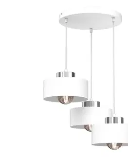 Svietidlá  Luster na lanku MARTI 3xE27/15W/230V biela/chróm 9845