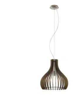 Svietidlá Eglo 61917 - Luster na lanku TINDORI 1xE27/60W/230V pr. 38 cm hnedá 61917