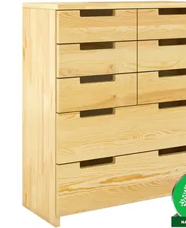 Borovicové komody Komoda drevená  borovica 8s Skandica Spectrum prírodná