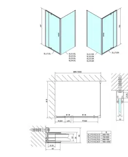 Sprchové dvere POLYSAN - EASY obdĺžniková sprchová zástena pivot dvere 900-1000x700 L/P varianta EL1715EL3115