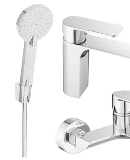 Kúpeľňové batérie MEXEN/S - Alexa SET umývadlová + vaňová batéria s príslušenstvom R40, chróm 71203R40-00