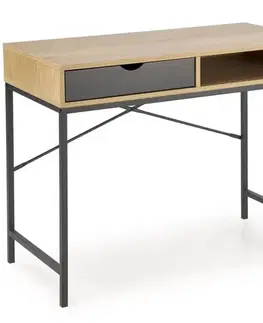 Moderné kancelárske stoly Písací stôl B-50 dub zlatý/čierna