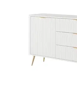 Nábytok do obývačky ArtLas Komoda LINA 138 D3S | biela