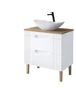 Skrinky s umývadlom ArtCom Kúpeľňová skrinka s umývadlom a doskou FIJI White DU80/1 | 80 cm