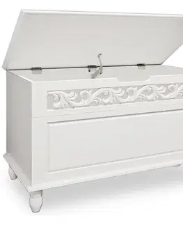 Truhly a úložné boxy Dřevěná truhla bílá D2565 Dekorhome