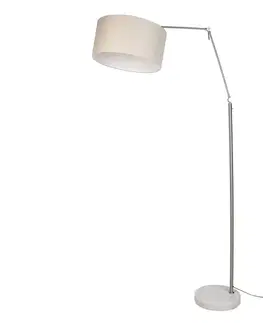 Stojace lampy Stojacia lampa oceľová so svetlosivým tienidlom 50 cm - Editor