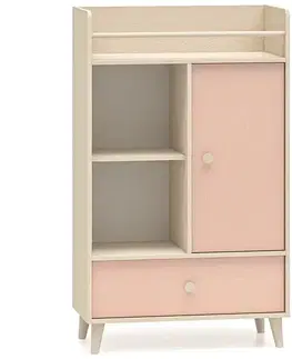 Komody do spálne Komoda Mevel 04 Púštny Piesok/Millenial Pink