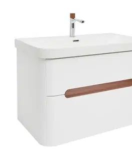 Kúpeľňový nábytok Kúpeľňová skrinka s umývadlom a batériou SAT Fusion 77,5x53x45 cm biela matná mat SATFUSION280WMWBA SATFUSION280WMWBA