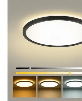 Svietidlá BRILAGI - Stmievateľné LED svietidlo ULTRA SLIM LED/24W/230V pr. 42 cm čierna + diaľkové ovládanie BRI225