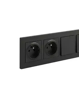 Predlžovacie káble Legrand-Dvojitá domová zásuvka 250V/16A a dvojitý jednopólový vypínač č. 1 NILOE STEP LR0047+LR0033+LR0033+LR0038+LR0038
