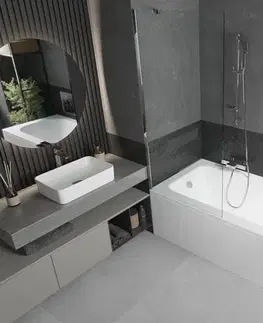 Sprchové dvere MEXEN/S - Vega obdĺžniková vaňa 180 x 80 cm s panelom + vaňová zástena 80, transparent, chróm 550118080X9508000001
