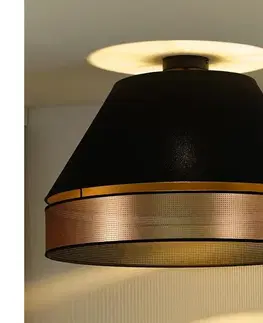 Svietidlá  - Prisadený luster COPPER SHINY 1xE27/15W/230V pr. 60 cm čierna/medená 604338