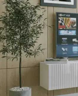 TV stolíky ArtExt Závesný TV stolík JOY | 150 cm Farba: Biely lesk (drážky)