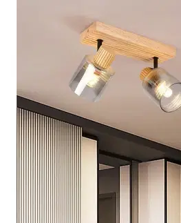 Svietidlá BRILAGI - Bodové svietidlo HYGGE 2xE14/15W/230V drevo/dymové BRI403