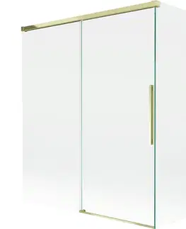 Sprchové dvere MEXEN/S - Rox L vaňová zástena 2-krídlová posuvná 140 + 70 x 150, transparent, zlatá 8C9L-140-070-50-00
