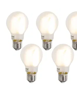 LED osvetlenie Sada 5 ks Inteligentné stmievateľné LED žiarovky E27 A60 matné 7W 806lm 2700-6500K