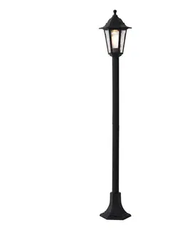 Vonkajšie svietidlá Klasické vonkajšie stĺpikové svietidlo čierne 122 cm IP44 - New Haven Hammered
