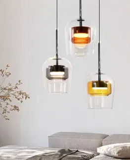 Stropná svetla Lampa wisząca Glaxi szklane klosze kolorowe potrójna nad stół 3xGX53