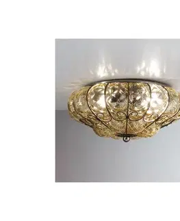 Svietidlá SIRU - Stropné svietidlo SOLE 3xE14/40W/230V pr. 31 cm béžová/chróm benátske sklo MC170-015ABB