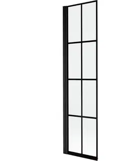 Sprchové dvere MEXEN - MIST vaňová zástena 50x150 cm 6mm 1-s, čierna, dekor, ľavá 8A9-050-001-70-77-L