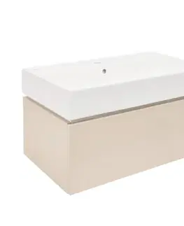 Kúpeľňový nábytok Kúpeľňová skrinka s umývadlom SAT Feel 80x30x46 cm pieskovo béžová mat SATFEEL80BEU2 SATFEEL80BEU2