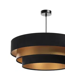 Svietidlá  Luster na lanku TRINITI 1xE27/60W/230V čierna/zlatá 050-072-60