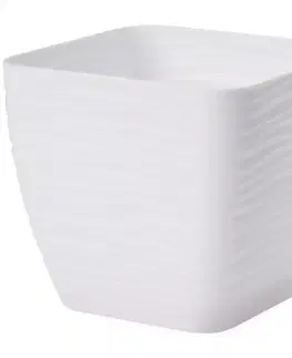Záhrada Sahara Petit štvorec s podstavcom 13 cm biely