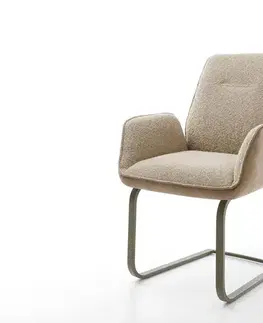 Jedálenské stoličky DELIFE Jedálenská stolička Zoa-Flex zmiešané materiály tmavobéžová jedálenská stolička plochý efektový povrch titánová vrecková pružina