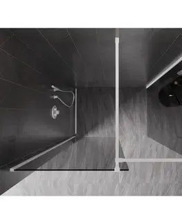 Sprchové dvere MEXEN/S - Kyoto-X Sprchová zástena WALK-IN 120 x 80, transparent 10 mm, biela 800-120-202-20-00-080-X