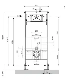 Záchody OMNIRES - SET: STRONGFRAME Rám do podomietkovej inštalácie s ECO splachovaním + MINIMAL splachovacie tlačidlo, lesklá biela STFWCECO1M-RBP