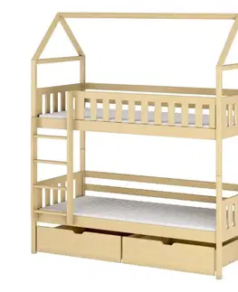 Poschodové postele Posteľ Domček Gaja 80x160 borovica