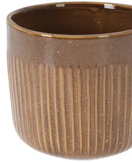 Záhradné dekorácie Hnedý porcelánový kvetináč
