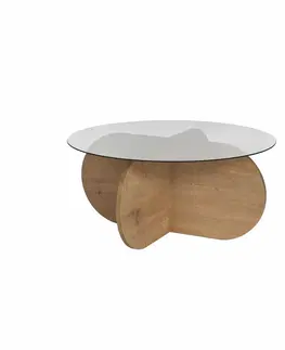 Konferenčné stolíky Konferenčný stolík Aeris Sapphire Oak s tmavým sklom