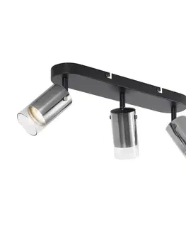 Bodove svetla Moderné stropné bodové svietidlo Gunmetal 3-svetlá otočné a nastaviteľné - Drain
