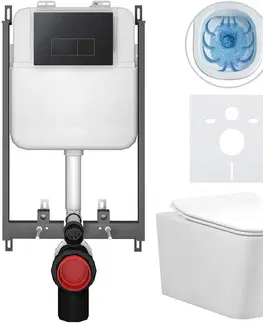 Záchody CERANO - Kompletný WC set Basic/Forte - biela lesklá - WC tlačidlo Modulo/Čierna - na zamurovanie - 51x36 CER-8050BD86141