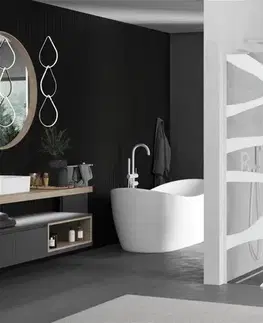Sprchové dvere MEXEN/S - Kioto L Sprchová zástena WALK-IN 90 x 200, biely vzor, biela 800-090-103-20-97