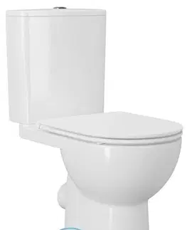 Sanitárna keramika SAPHO - SANIVEX kombi WC, zvyšené sedenie, Rimless, spodný/zadný odpad, biela PC108WR