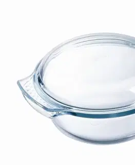 Pekáče a zapekacie misy PYREX Misa zapekacia okrúhla s pokrievkou, 32x26x14cm, 3,7L+1,4L, sklo číre PYREX, spevnený obal KLC