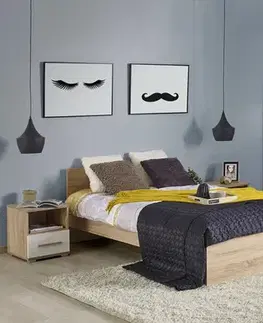 Spálňové zostavy HALMAR Lima spálňa dub sonoma / biely lesk