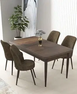 Jedálenské sety Dining Table & Chairs Set (5 Pieces) Nil - Baroque, Brown
