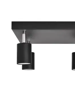 Svietidlá  LED Bodové svietidlo TUNE 4xGU10/4,8W/230V čierna R-KWD 1927/4 BK+CH+BK