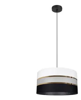 Svietidlá  Luster na lanku CORAL 1xE27/60W/230V čiernobiela 0448