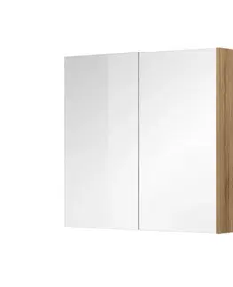 Kúpeľňový nábytok Mereo Kúpeľňová galerka 80 cm, zrkadlová skrinka, dub Riviera CN717GRN