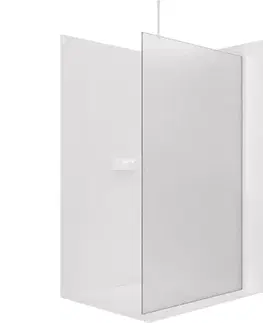 Sprchovacie kúty CERANO - Sprchová zástěna Walk-in Onyx Top Round L/P - 8 mm - kulatá vzpěra - bílá matná, mléčné sklo - 70x200  CER-8050BD1518