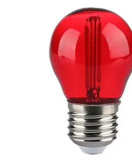 Žiarovky  LED žiarovka E27 G45 2W červená filament