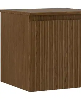 Kúpeľňový nábytok MEXEN/S - Rivel kúpeľňová skrinka pod umývadlo 50 cm s doskou, 1 šuplík, reliéf, orech 91A20-05047-1-BFC86